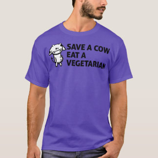 T-shirt Sauver une vache Manger un végétarien