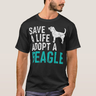 T-shirt Sauver une vie adopter un chien secourir Beagle ch