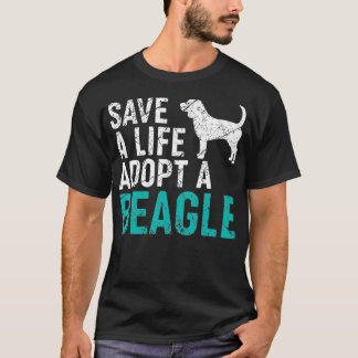 T-shirt Sauver une vie adopter un chien secourir Beagle ch