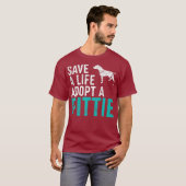 T-shirt Sauver une vie adopter un chien secourir Pittie Do (Devant entier)