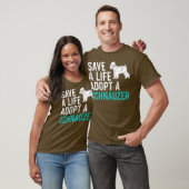 T-shirt Sauver une vie adopter un chien secourir Schnauzer (Unisexe)