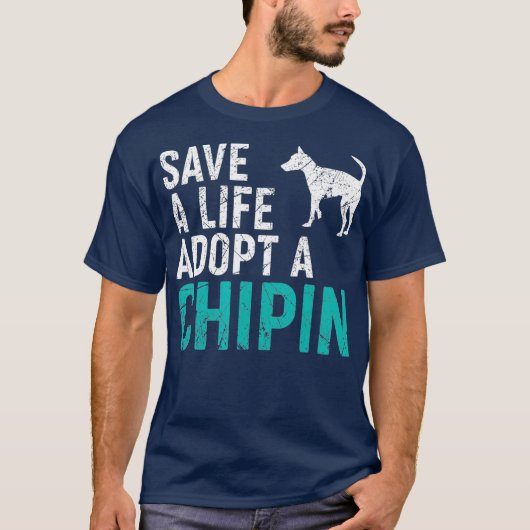 T-shirt Sauver une vie adopter un chien secourt Chipin Chi (Devant)