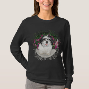 T-shirt Sauvetage de chiot Shih Tzu noir et blanc