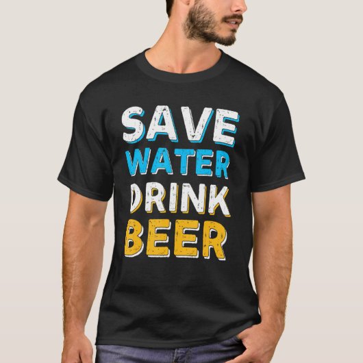 T-shirt Sauvez De L'Eau Boire De La Bière Dire Mignonne (Devant)