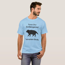 Sauvez en danger Tasmanien diable noir Silhouette