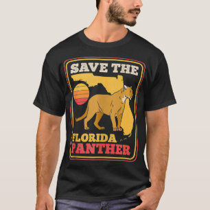 T-shirt Sauvez Florida Panther Retro Wildlife Cougar