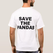 T-shirt Sauvez la chemise de pandas (Dos)