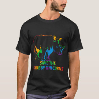 T-shirt Sauvez la couleur potelée de licornes