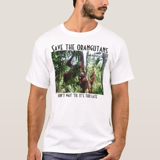 T-shirt Sauvez la délivrance de faune d'orangs-outans (Devant)