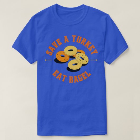 T-shirt Sauvez la dinde et mangez le bagel (Design devant)