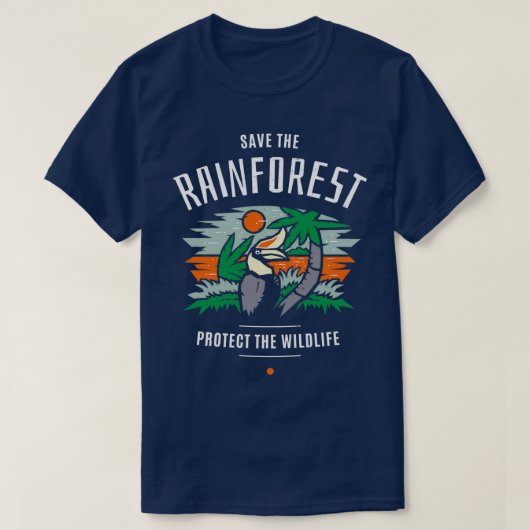 T-shirt Sauvez la forêt tropicale Protégez la faune (Design devant)