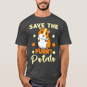 T-shirt Sauvez la pomme de terre Vintage Guinée porc art m