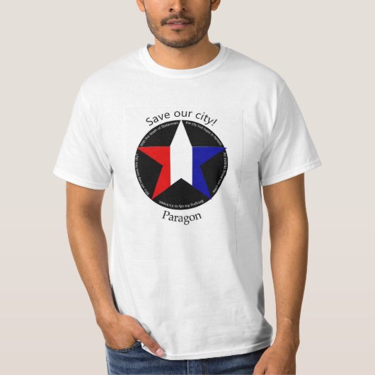 T-shirt Sauvez la ville de parangon (Devant)