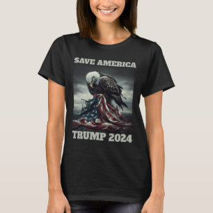 T-shirt Sauvez l'Amérique triste aigle américain Drapeau j