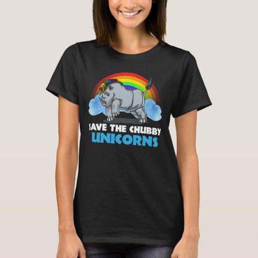 T-shirt Sauvez l'Arc-en-ciel magique Rhino Chubby Unicorns (Devant)