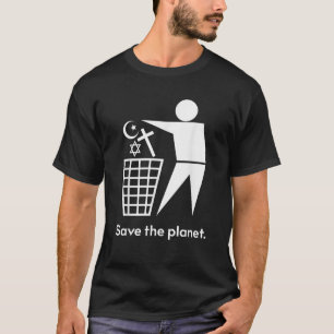 T-shirt Sauvez L'Avion Humaniste Anti Religion Athée Athe