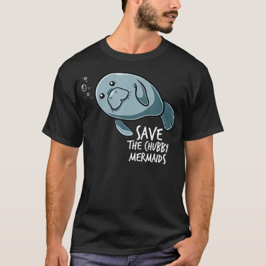T-shirt Sauvez Le Chubby Sirène Manatee Drôle Vache De Mer (Devant)
