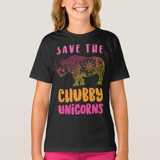 T-shirt Sauvez Le Don Chubby Unicorns Lover | Cadeau parfa (Devant)
