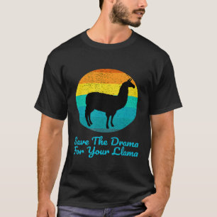 T-shirt Sauvez le Drame pour Votre Lama Style Rétro Mignon