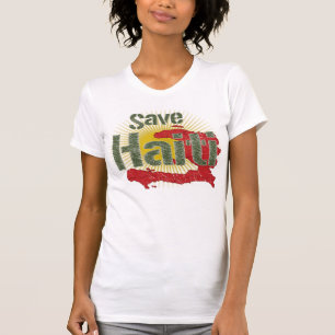 T-shirt Sauvez le Haïti (vert) - montant vont à la