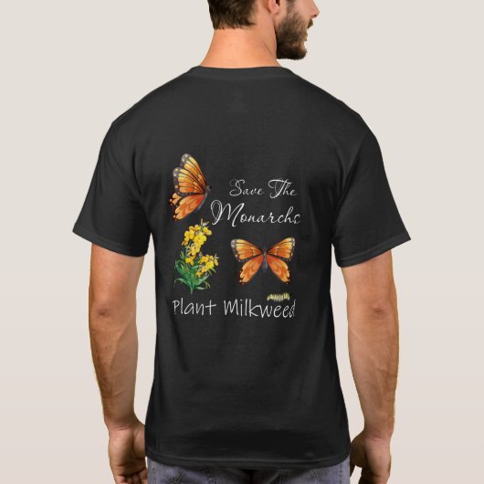 T-shirt Sauvez Le Plante Des Monarques Un Papillon De Lait (Dos)
