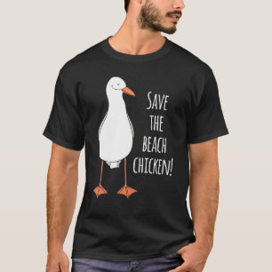 T-shirt Sauvez le poulet de la plage ! Mouette