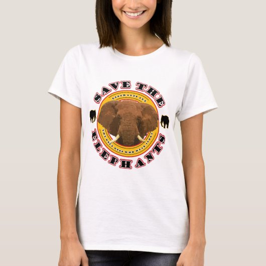 T-shirt Sauvez l'éléphant (Devant)