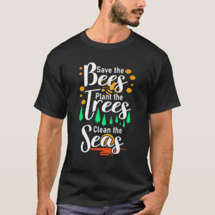 T-shirt Sauvez Les Abeilles Et Les Mers Changement Climati