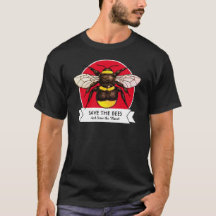 T-shirt Sauvez les abeilles et sauvez le rétro bourdon de