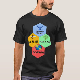 T-shirt Sauvez Les Abeilles Plante Un Arbre Nettoyer Les M