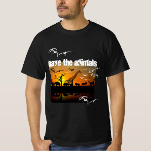 T-shirt Sauvez les animaux noirs