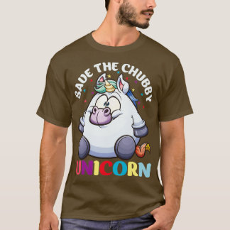 T-shirt Sauvez les cadeaux amusants de Unicorn Chubby pour
