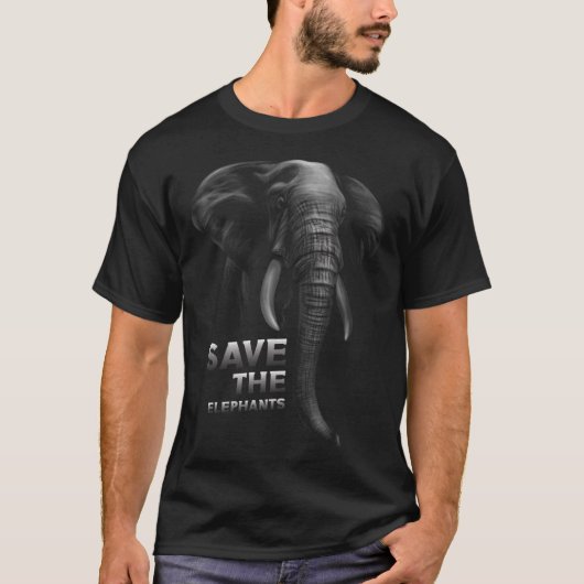 T-shirt Sauvez Les Éléphants (Devant)