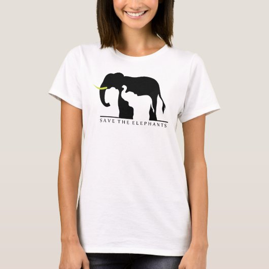 T-shirt Sauvez les éléphants (blancs) (Devant)