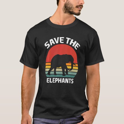 T-shirt Sauvez Les Eléphants Costume Eléphant Eléphant (Devant)