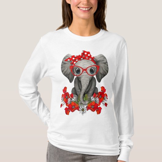 T-shirt Sauvez les éléphants Eléphant maman arc rouge femm (Devant)