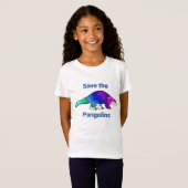 T-Shirt Sauvez les espèces menacées de Pangolin (Devant entier)