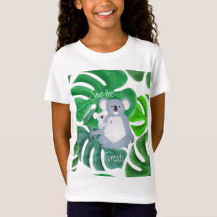 T-Shirt Sauvez les forêts Maman et Bébé Koala en forêt
