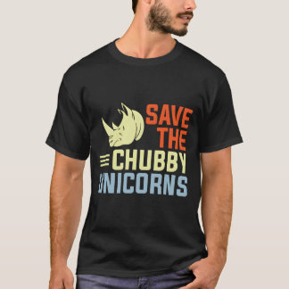 T-shirt Sauvez les licornes grassouillettes du rhinocéros 