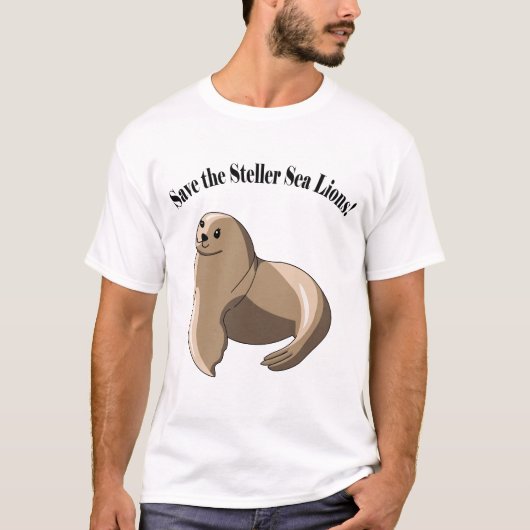 T-shirt Sauvez les otaries de Steller ! (Devant)