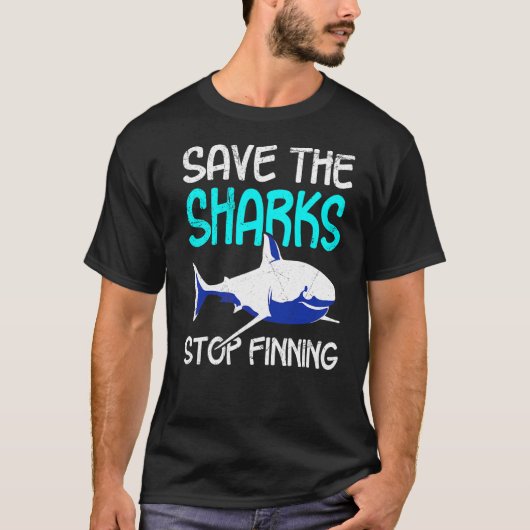 T-shirt Sauvez Les Requins Arrêtez De Finir Le Requin (Devant)