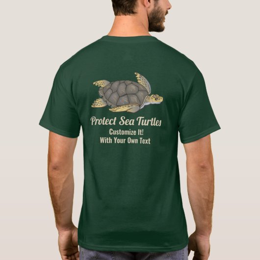 T-shirt Sauvez les tortues de mer Océan Faune Habitats Cli (Dos)