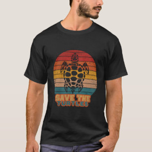 T-shirt Sauvez Les Tortues Rétro Style Anniversaire Amoure