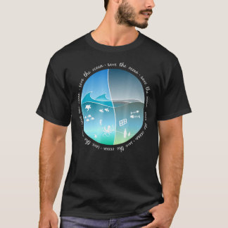 T-shirt Sauvez l'océan sans pollution bleue pour la protes