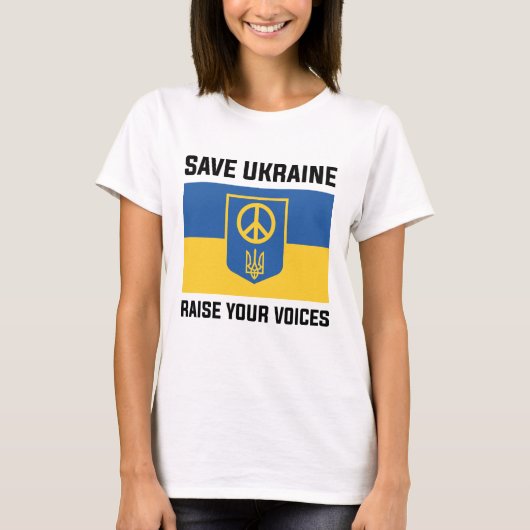 T-shirt Sauvez l'Ukraine pour faire entendre vos voix (Devant)