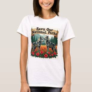 T-shirt Sauvez nos parcs nationaux Wolf