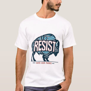 T-shirt Sauvez nos parcs Retro Bison Résiste De l'environn