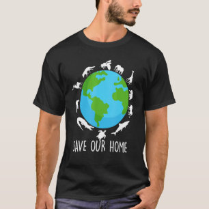 T-shirt Sauvez Notre Maison Animaux Faune Écologique Terre