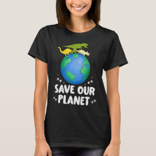 T-shirt Sauvez Notre Planète Dinosaure Enfants Jours des t