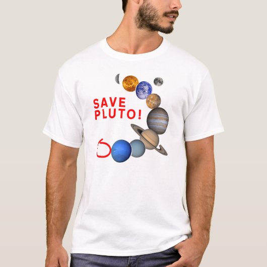 T-shirt Sauvez Pluton (le système solaire) (Devant)